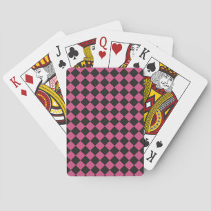 Baraja De Cartas Patrón de diamante de cuadros rosa y negro