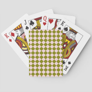 Baraja De Cartas Patrón de diamante de cuadros rosado verde