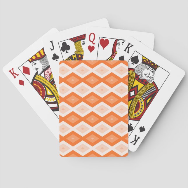 Baraja De Cartas patrón de diamante naranja (Reverso)