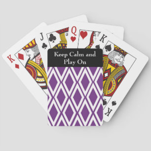Baraja De Cartas Patrón de diamante púrpura y blanco