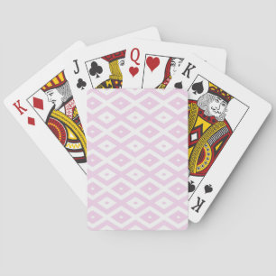 Baraja De Cartas Patrón de diamante rosa pálido y blanco