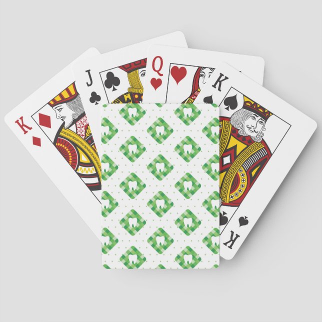 Baraja De Cartas Patrón de dientes verde (Reverso)