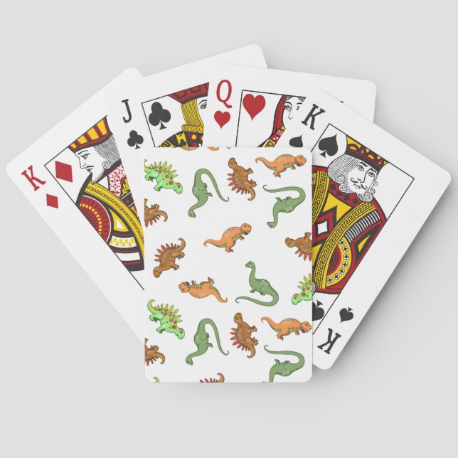 Baraja De Cartas Patrón de dinosaurio lindo (Reverso)