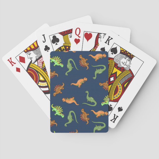Baraja De Cartas Patrón de dinosaurios lindos (Reverso)