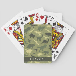 Baraja De Cartas Patrón de dinosaurios, silueta de dinosaurios, tu 