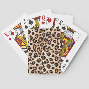 Baraja De Cartas Patrón de diseño de leopardo: Elegancia salvaje.