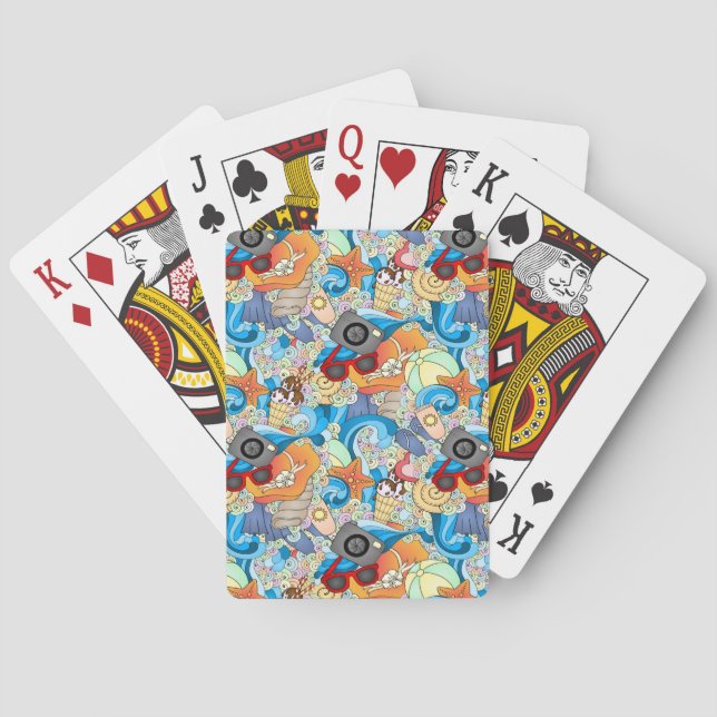 Baraja De Cartas Patrón de diversión de verano (Reverso)