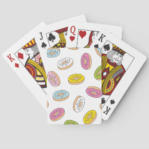 Baraja De Cartas Patrón de donuts Doodle, diseño sin fisuras.