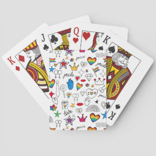 Baraja De Cartas Patrón de Doodle del Orgullo Gay