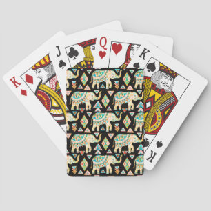 Baraja De Cartas Patrón de elefantes indios coloridos lindos