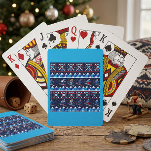 Baraja De Cartas Patrón de esquí feo de Navidad festivo 
