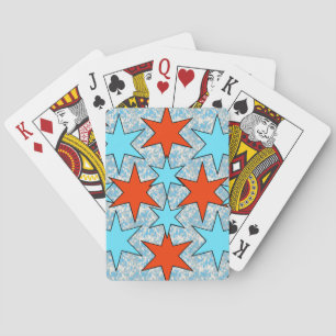 Baraja De Cartas Patrón de estrella azul y roja