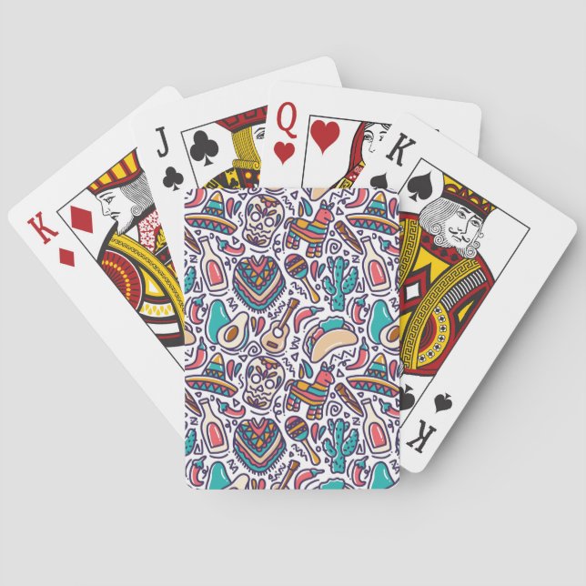 Baraja De Cartas Patrón de Fiesta Mexicana Cinco De Mayo (Reverso)