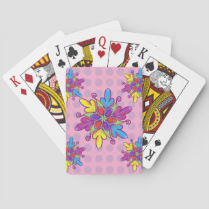 Baraja De Cartas Patrón de Flor de Caleidoscopio Abstracto Colorido