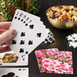 Baraja De Cartas Patrón de Flor de Flor Rosa – Diseño Botánico Suav