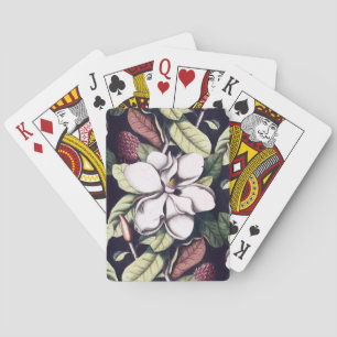 Baraja De Cartas Patrón de flor de Magnolia
