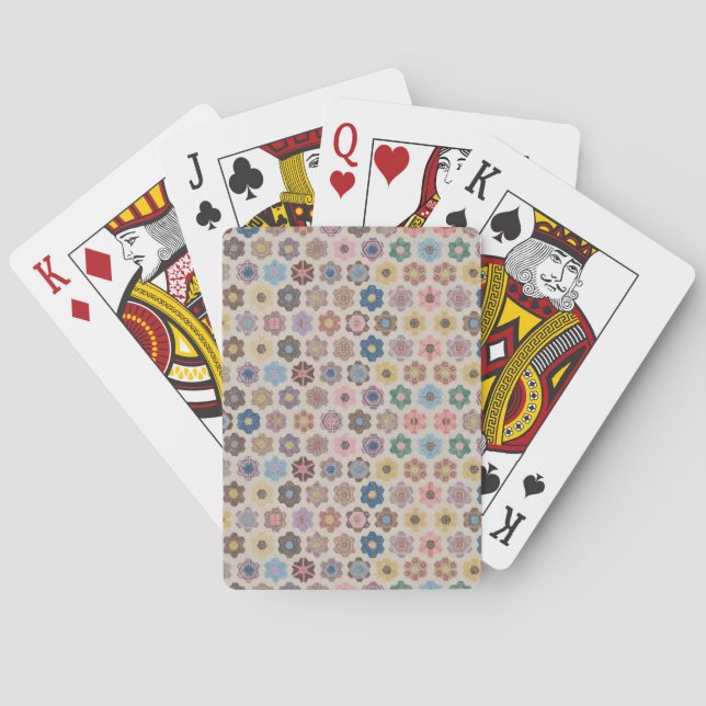 Baraja De Cartas Patrón de flores abstractas (Reverso)