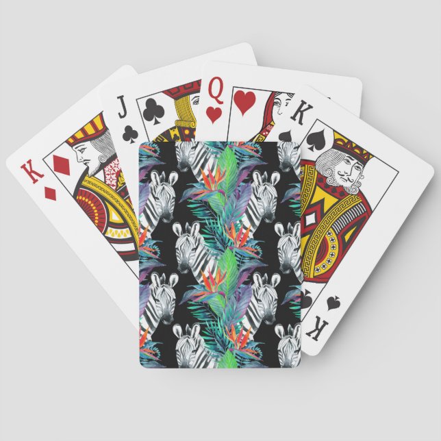 Baraja De Cartas Patrón De Flores Cebrales Y Exóticas (Reverso)