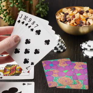Baraja De Cartas Patrón de flores coloridas Arte tropical