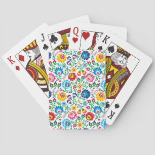 Baraja De Cartas Patrón de flores de arte folclórico 2