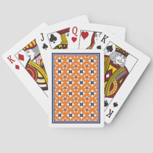 Baraja De Cartas Patrón de flores de Katazome rojo blanco Naranja v