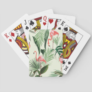 Baraja De Cartas Patrón de flores exóticas Flamingo rosa