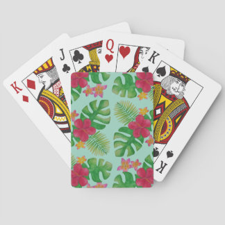 Baraja De Cartas Patrón de flores tropicales