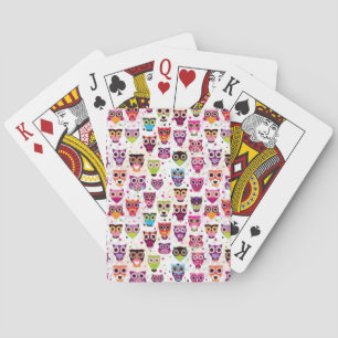 Baraja De Cartas Patrón de fondo de búho para niños