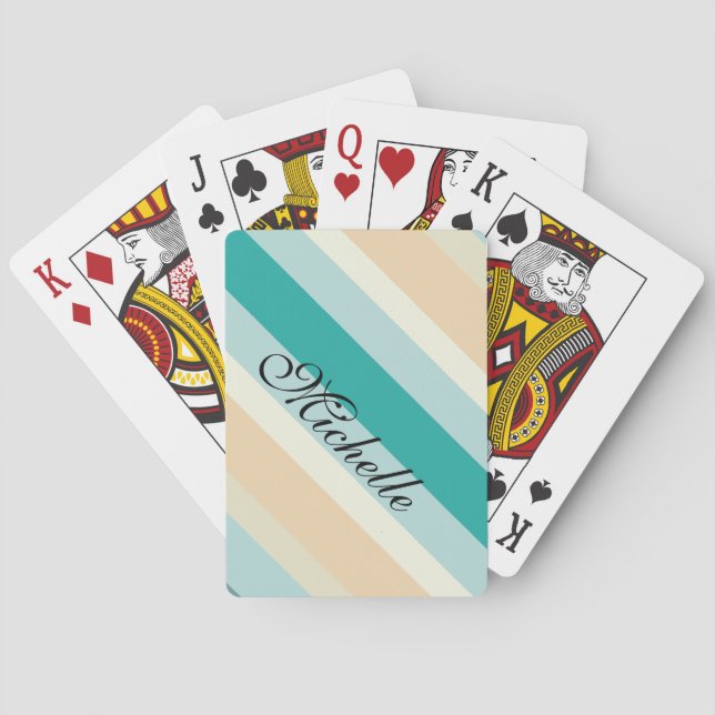 Baraja De Cartas Patrón de franjas marítimas (Reverso)