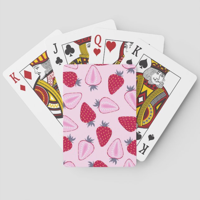Baraja De Cartas Patrón de fresa (Reverso)