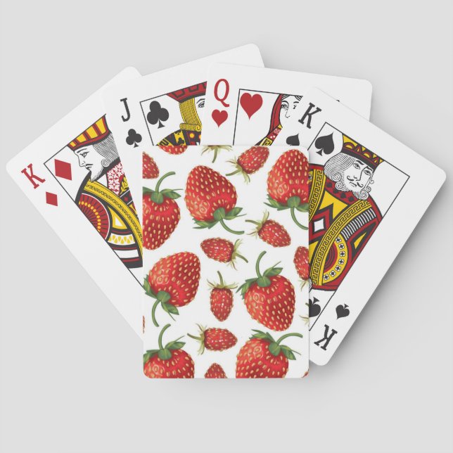 Baraja De Cartas Patrón de fresa (Reverso)