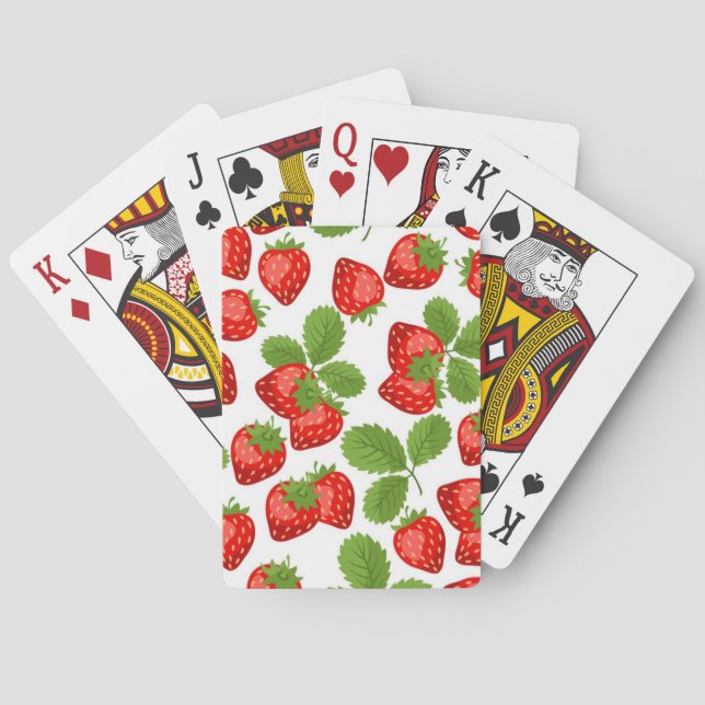 Baraja De Cartas Patrón de fresa (Reverso)