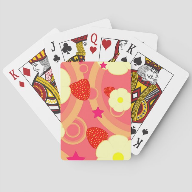 Baraja De Cartas Patrón de fresa 2 (Reverso)