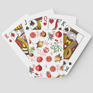 Baraja De Cartas Patrón de fruta mediterránea granada de color agua