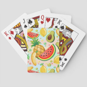 Baraja De Cartas Patrón de frutas de verano fresco