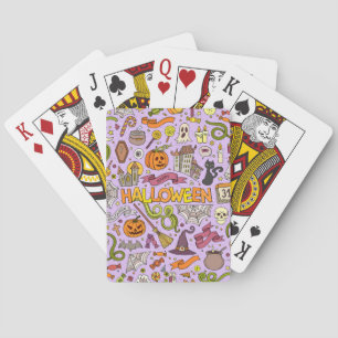 Baraja De Cartas Patrón de garabatos de Halloween adorable