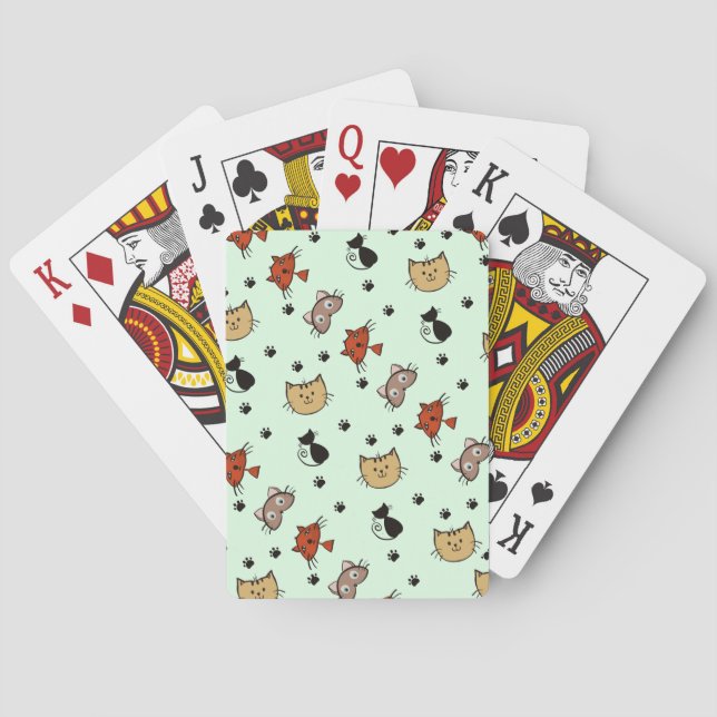 Baraja De Cartas Patrón de gatito (Reverso)