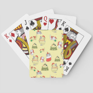 Baraja De Cartas Patrón de gatos de Navidad lindos – Diseños festiv