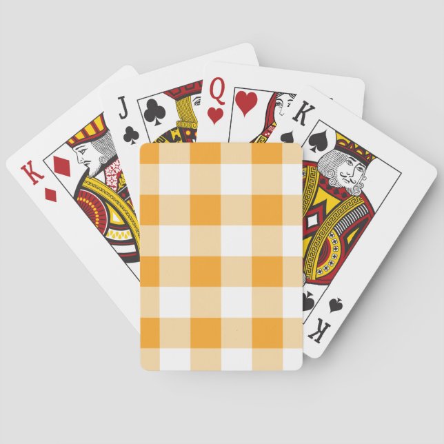 Baraja De Cartas Patrón de Gingham amarillo (Reverso)