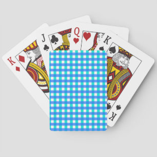 Baraja De Cartas Patrón de Gingham azul
