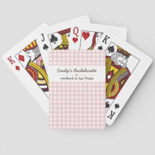 Baraja De Cartas Patrón de gingham rosa de soltera