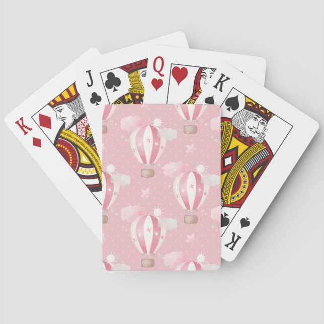 Baraja De Cartas Patrón de globos rosados (Reverso)