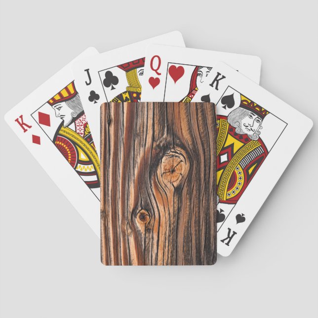 Baraja De Cartas Patrón de grano de madera (Reverso)