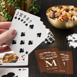 Baraja De Cartas Patrón de grano de madera rústica personalizado