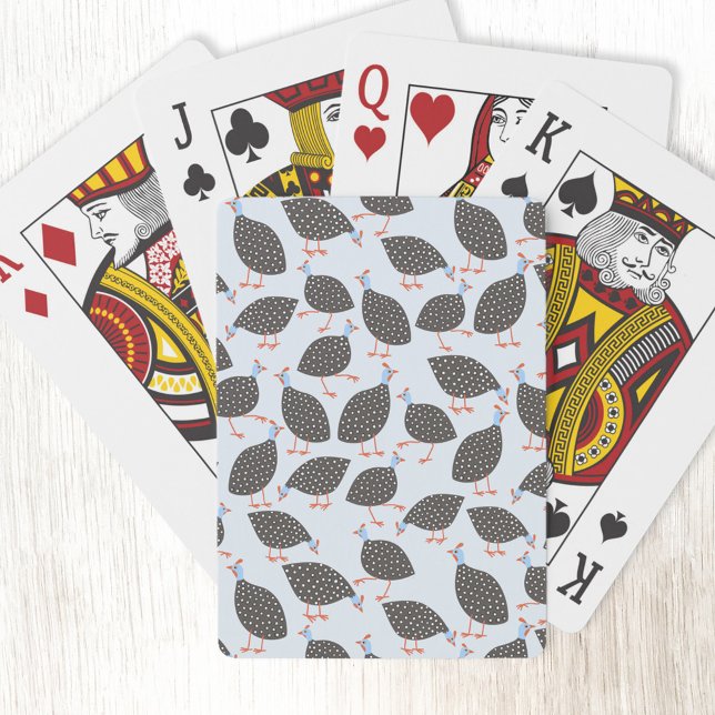 Baraja De Cartas Patrón de Guinea Hen (Fun Guineafowl bird art playing cards)