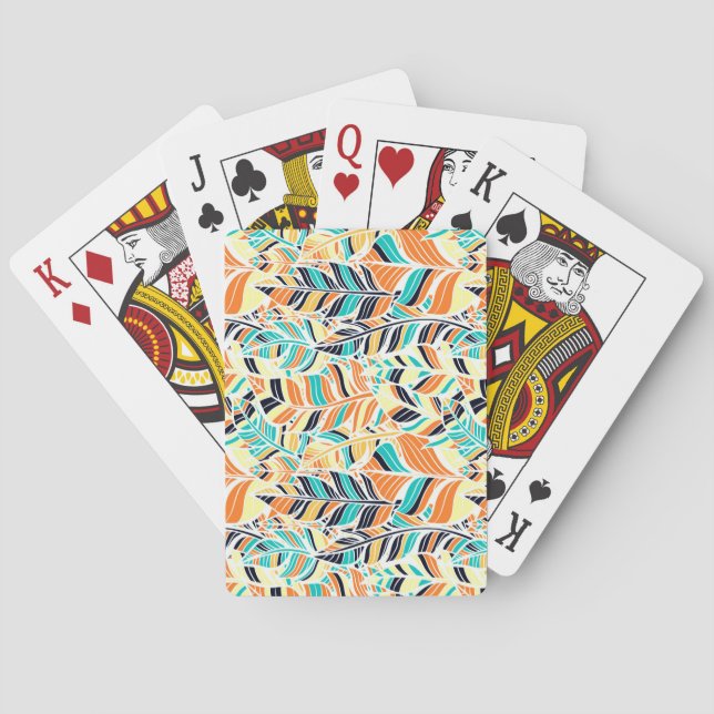 Baraja De Cartas Patrón de hojas boho colorido lindo (Reverso)