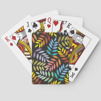 Baraja De Cartas Patrón de hojas coloridas en colores arcoiris mode