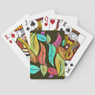 Baraja De Cartas Patrón de hojas de otoño