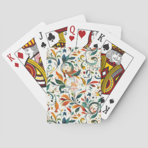 Baraja De Cartas Patrón de hojas de paisley coloridas de inspiració