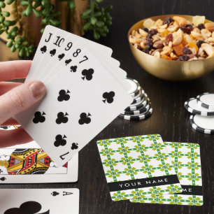 Baraja De Cartas Patrón de hojas, hojas verdes, nombre